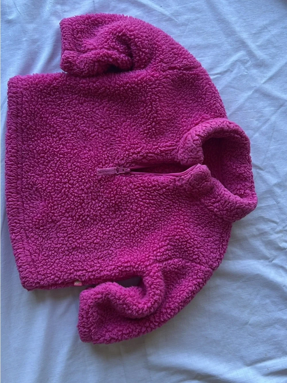 GAP Kids Plush Half-Zip Sherpa Pullover - Bright Pink